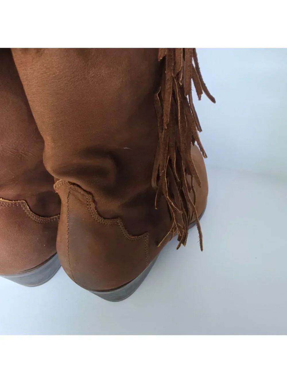 Dingo Brown Festival Leather Fringe Western Cowboy Boot Made in Mexico Womens 10